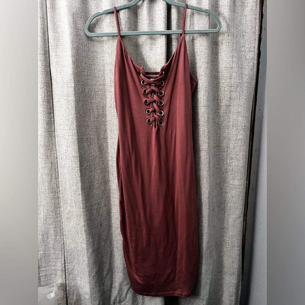 Dusty pink stretchy dress